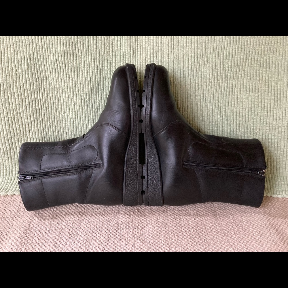 Blondo Men's Black Leather Wool-Lined Insulated Zip Mid Winter Boots Sz M8 - Picture 5 of 11